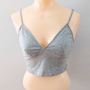 H&M Divided Gray Tank Crop Top Medium